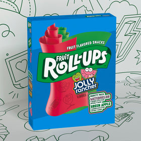Inside view showing tongue tattoos included with Fruit Roll-Ups rolls.