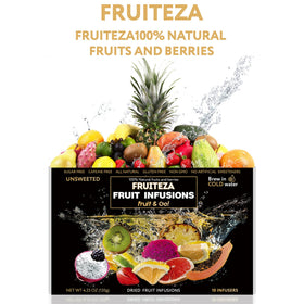FRUITEZA Versatile packs for tea, water, and mocktails.