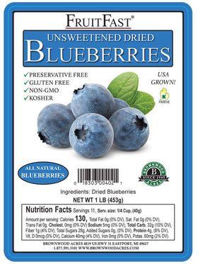FruitFast unsweetened dried blueberries added to yogurt for a fruity boost.