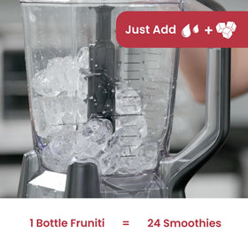 Fruniti Superfruit Medley mixing bottle shows simplicity and speed