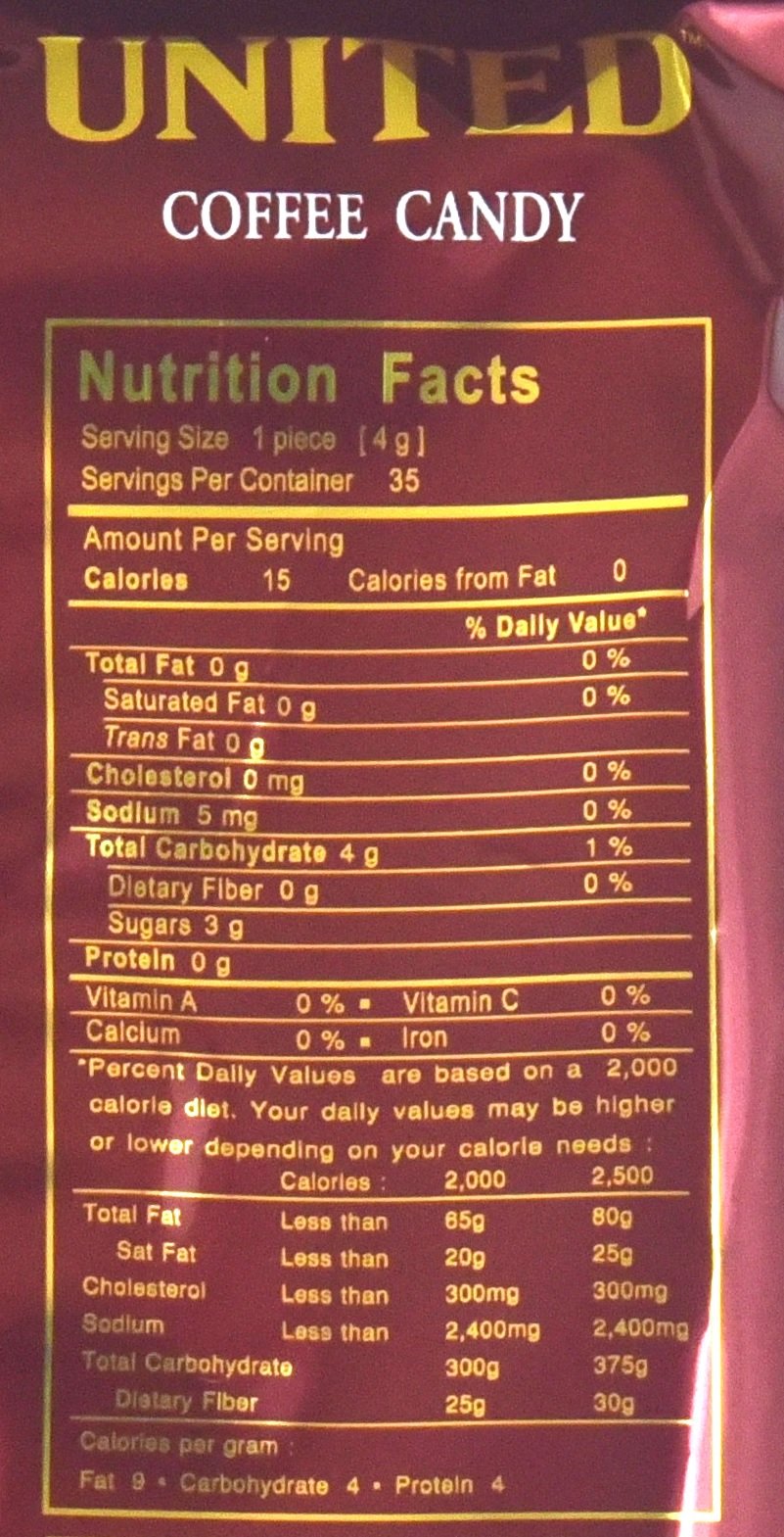 FUAUFAS United Coffee Candy close-up shows rich coffee flavor for a quick pick-me-up