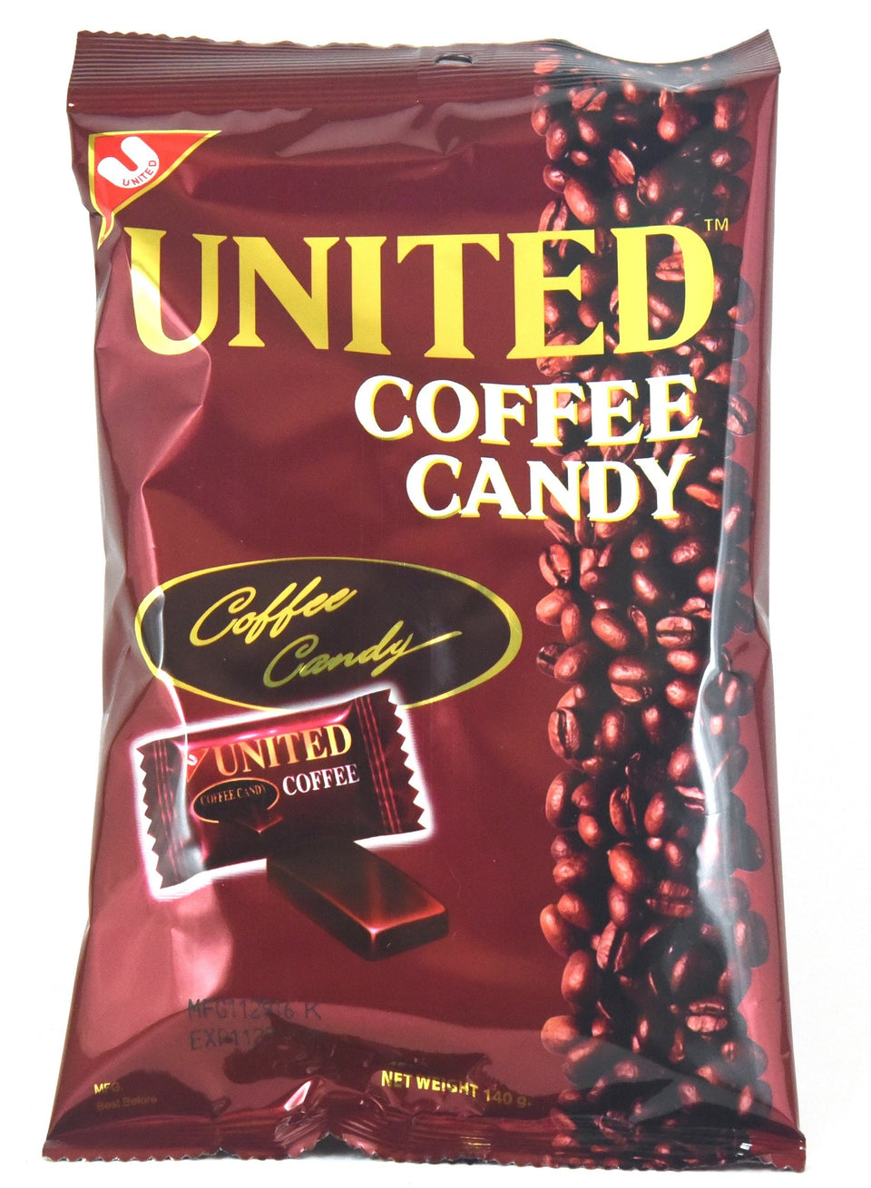 FUAUFAS United Coffee Candy pack-front view, convenient three-pack for travel