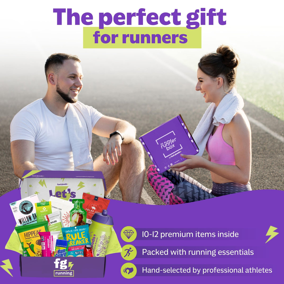 Closeup of Fuel Goods RunnerBox essentials highlighting versatility for training and recovery