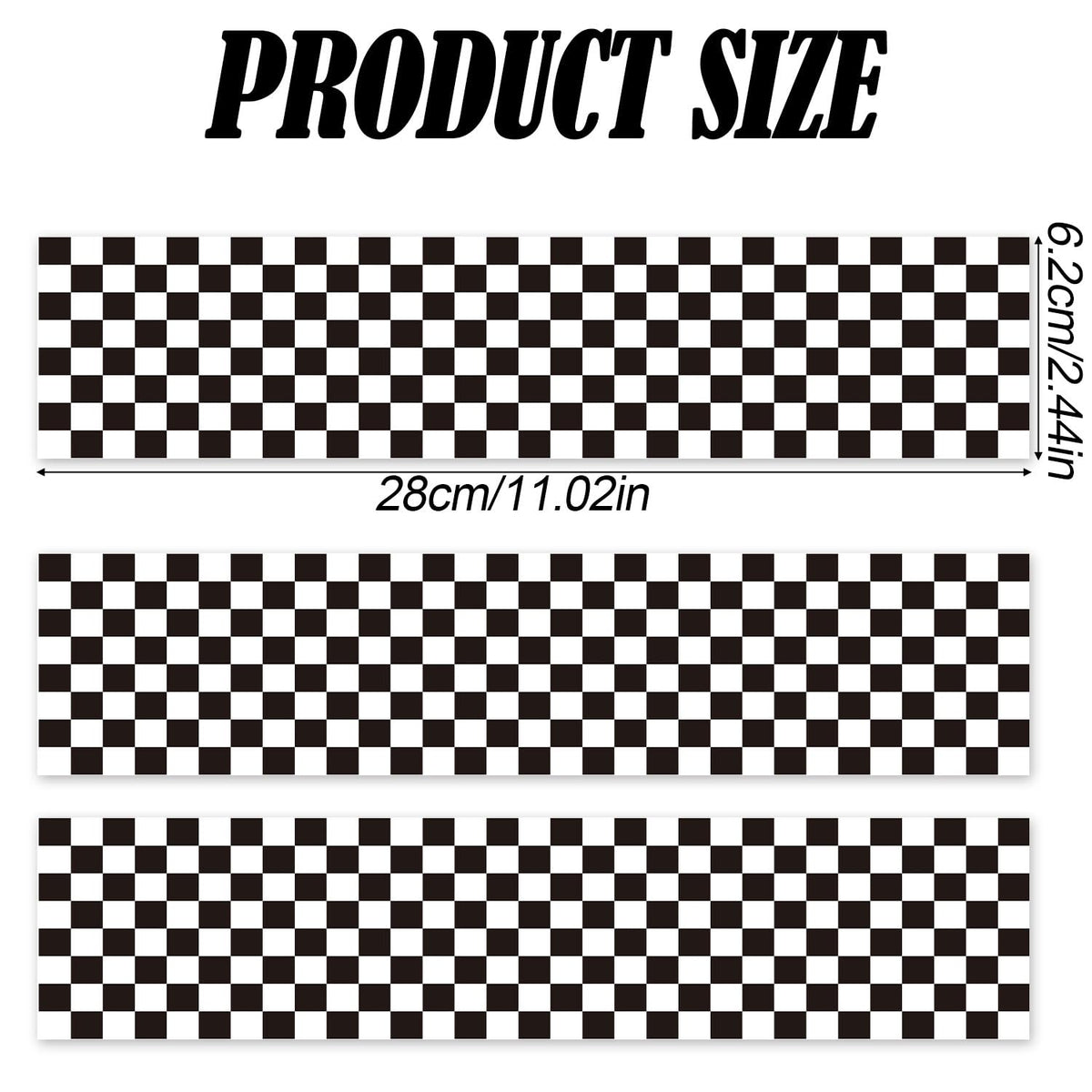 Fukaisu checkered border on cake demonstrating easy pre-cut decoration.