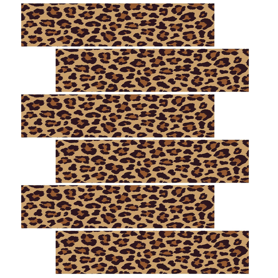 Fukaisu leopard border strip on cake sides adds edible chic for parties.
