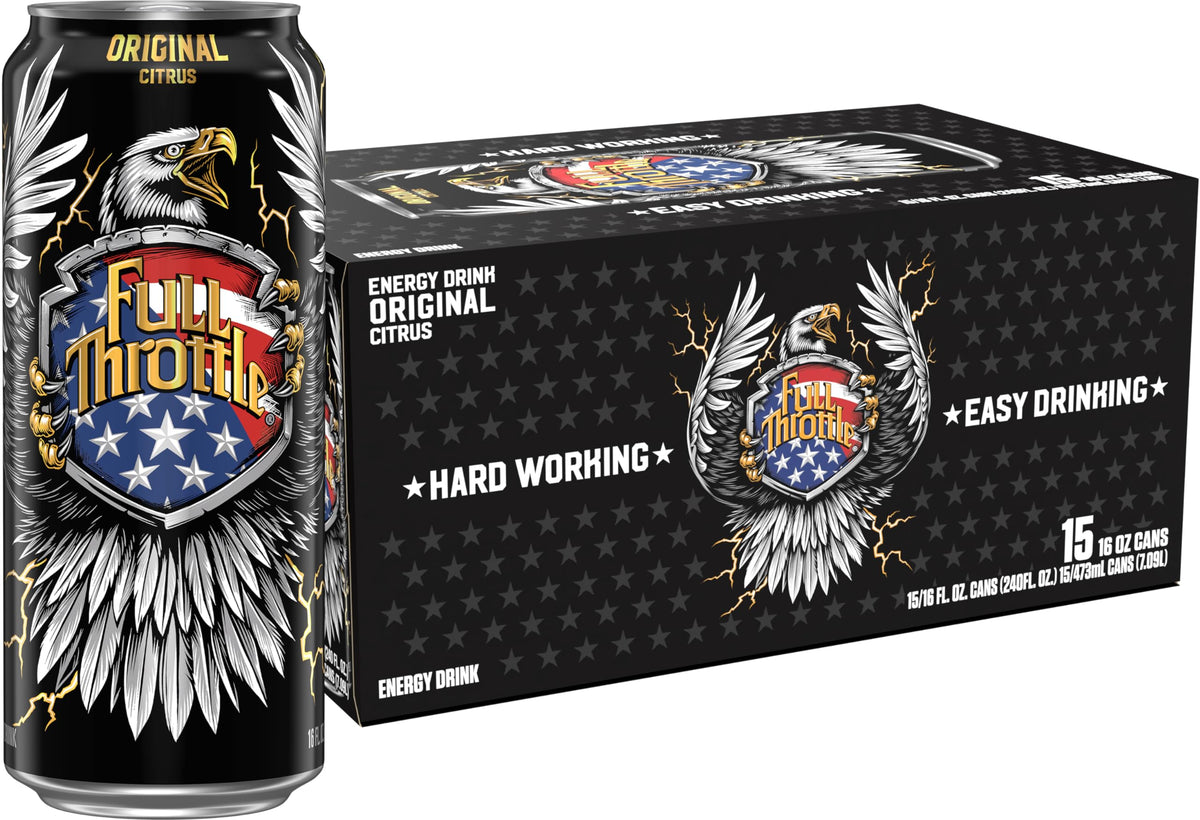 Full Throttle Citrus bottle front view highlighting energizing citrus flavor