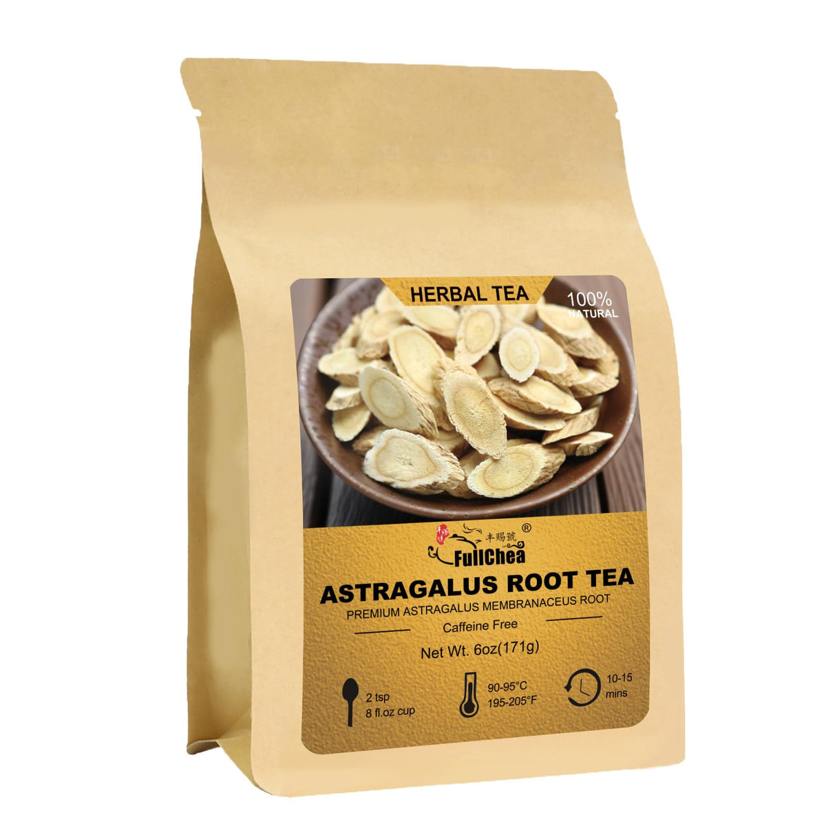 FullChea astragalus root tea slices ready to brew for a mild, aromatic cup.