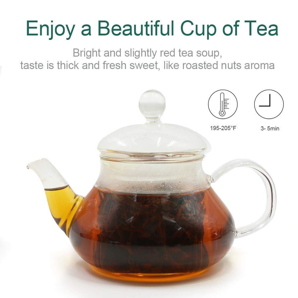 FullChea Black Dragon Pearl Tea brewed cup reveals malted, mildly smoky flavor.