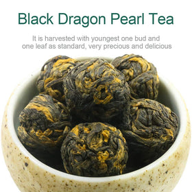 FullChea Black Dragon Pearl Tea steeping captures a rich, brown liquor.