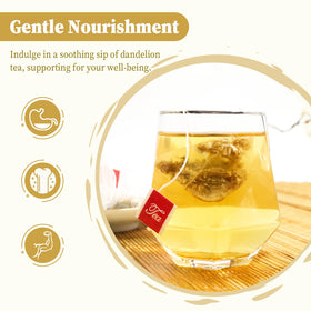 FullChea brewed dandelion tea in a cup with herbal aroma.
