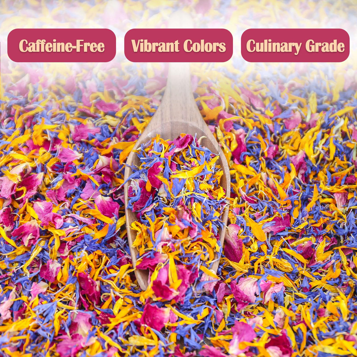FullChea calendula petals; bright, sunny color ideal for pastries and teas.