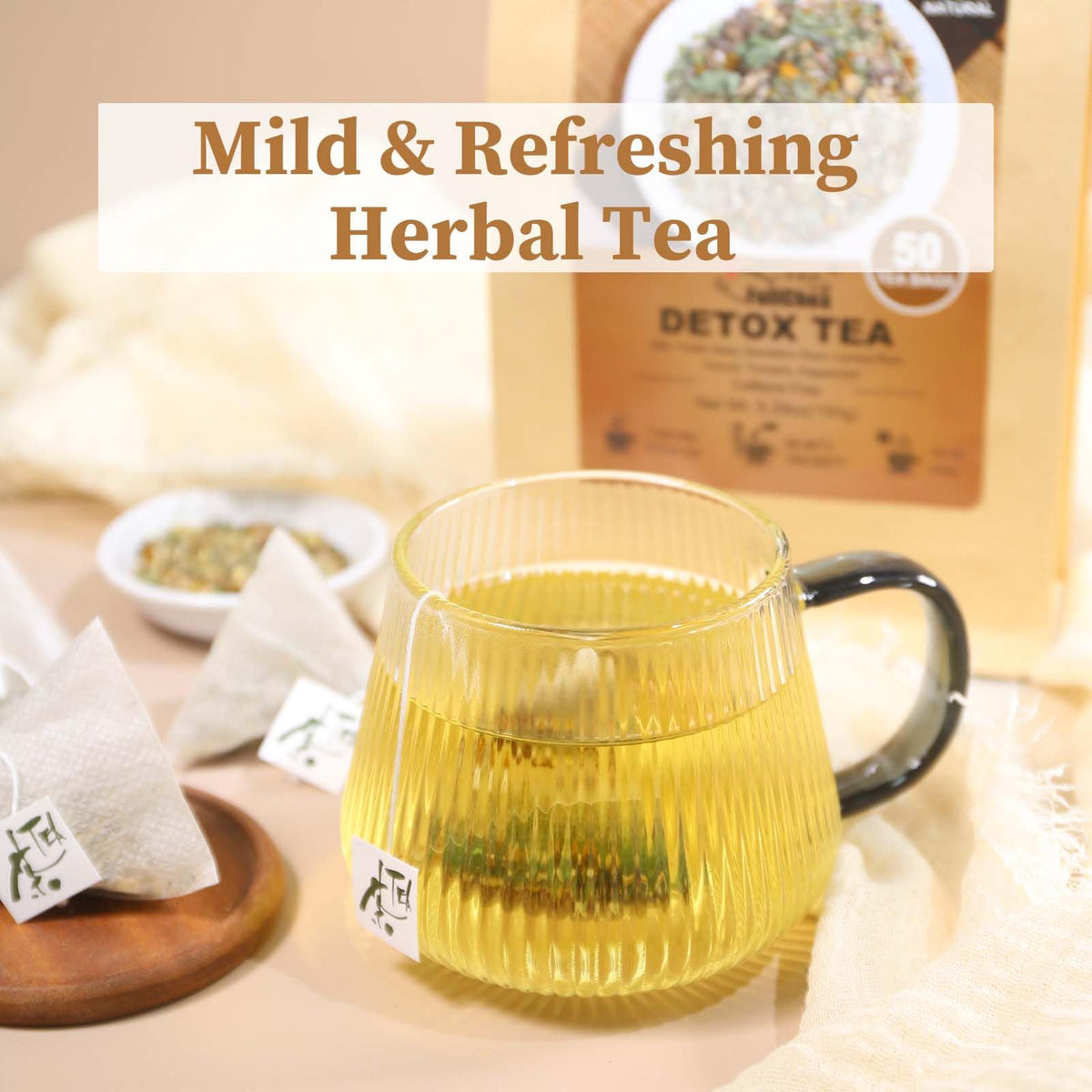 Teacup setup with FullChea detox tea in morning routine