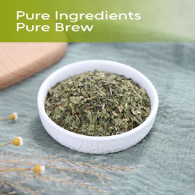 FullChea golden infusion in a cup, naturally sweet and caffeine-free.