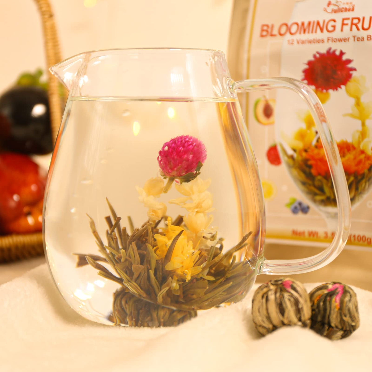 FullChea fruit-flowering tea blooms with flowers and fruits for gatherings.