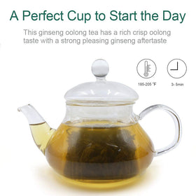 FullChea Ginseng Oolong blend shows ginseng and licorice for balanced flavor