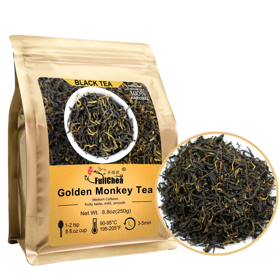 FullChea Golden Monkey Tea loose leaf in a tin signals premium quality for a refined ritual.