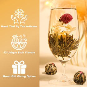 FullChea hand-tied artisanal tea flowers crafted by tea artists.