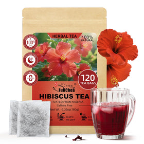 FullChea hibiscus tea bags in a 120-count pack for daily ritual and antioxidant boost.