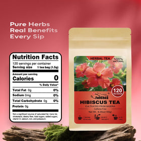 FullChea hibiscus tea bags showcasing a crimson hue and inviting aroma.