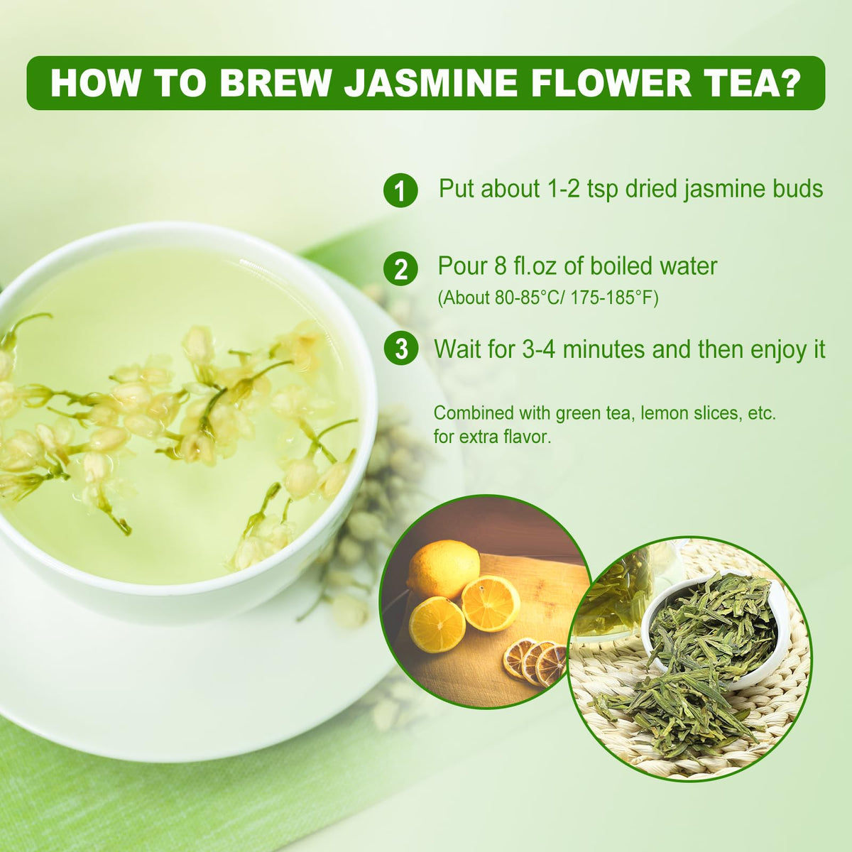 FullChea jasmine tea infusion scene ready hot or cold.