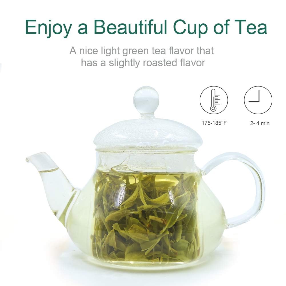 FullChea Longjing tea brewed cup shows a golden jade hue