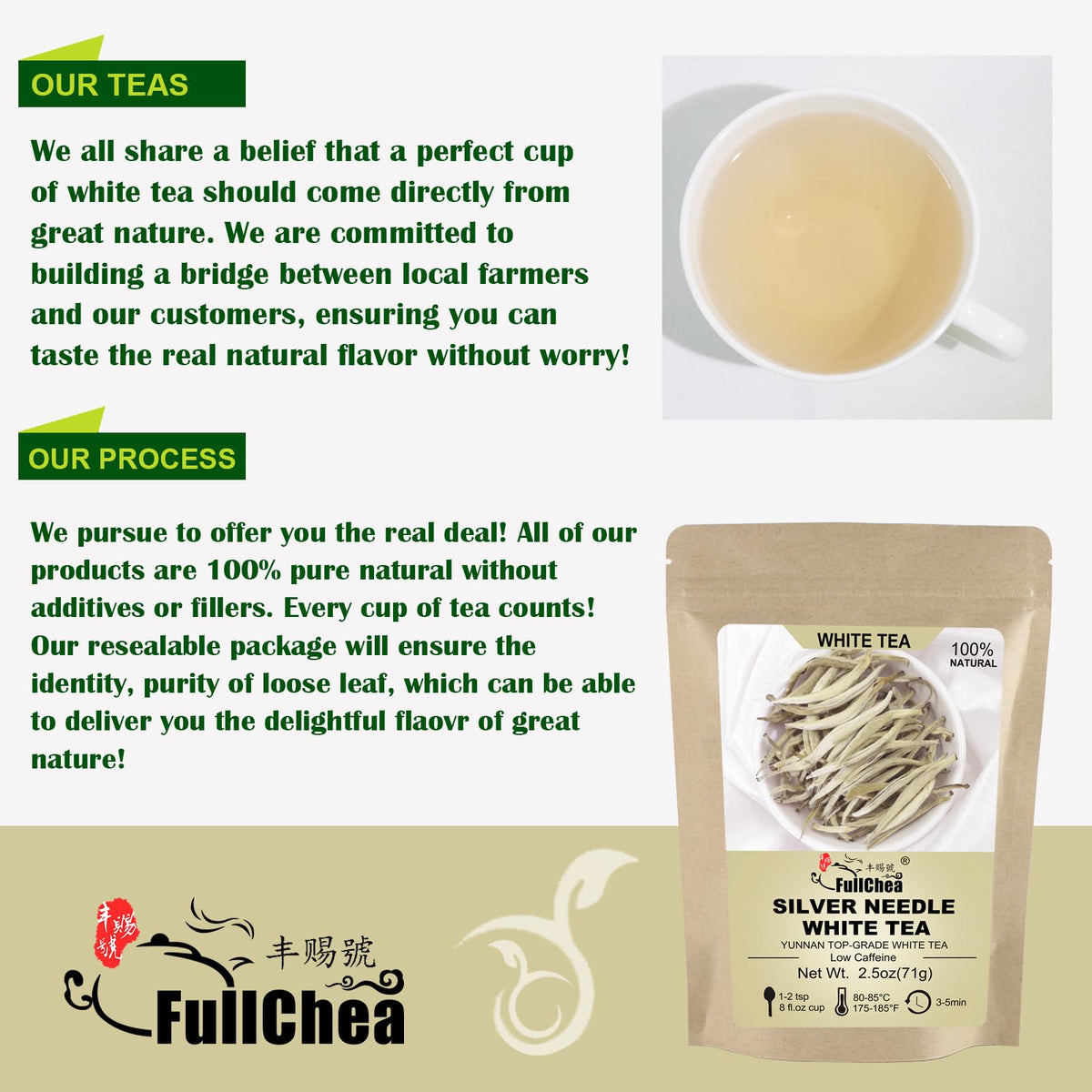 FullChea Low Caffeine Cup supports a relaxing moment any time.