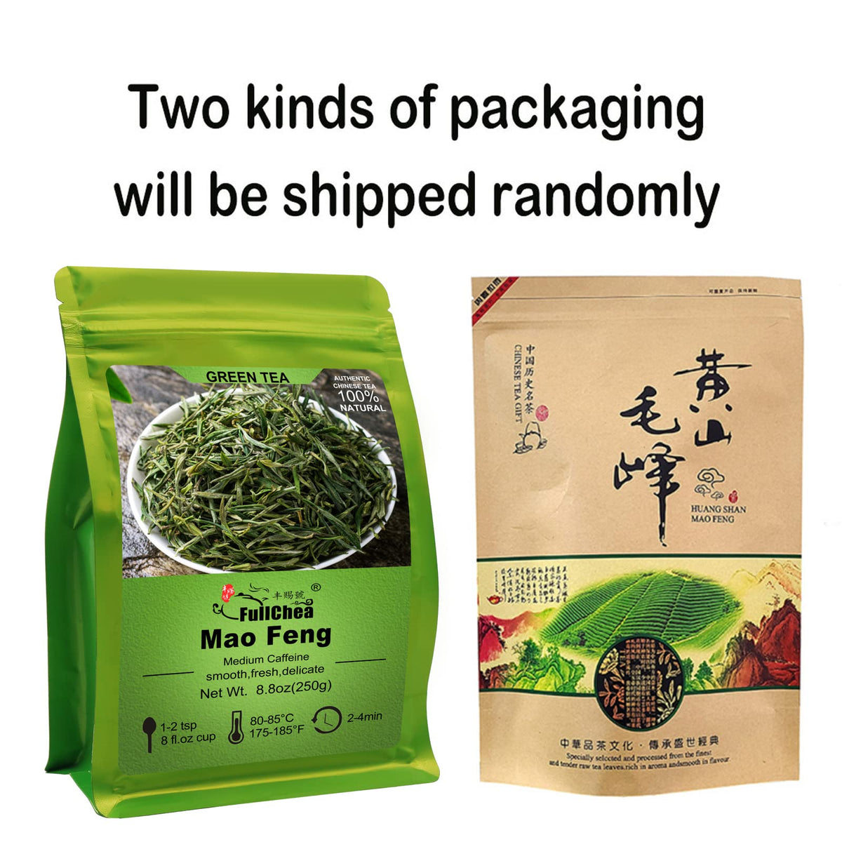 FullChea Mao Feng green tea steeping; smooth flavor for digestion-friendly moments.