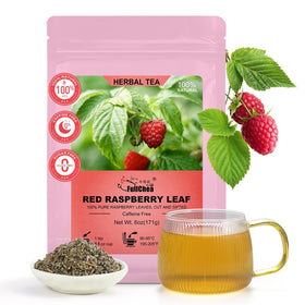 FullChea red raspberry leaf tea loose-leaf close-up highlighting purity and aroma