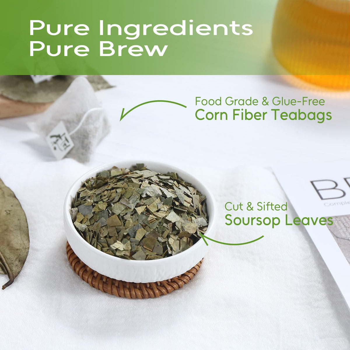 FullChea resealable tea pouch front emphasizes freshness and convenience.