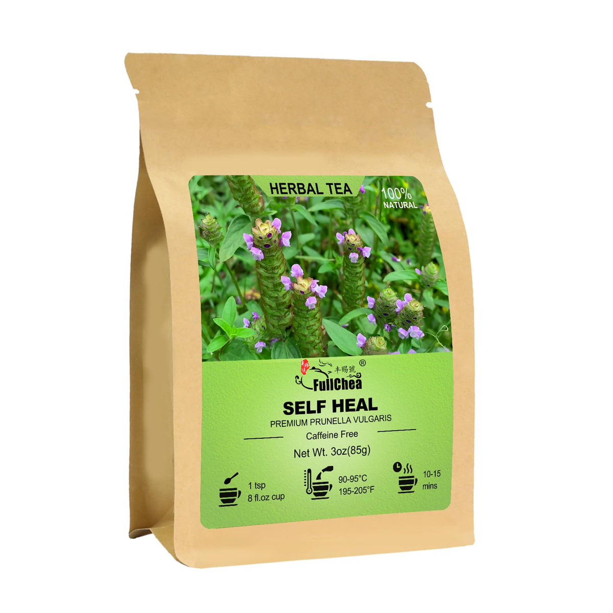 FullChea Self-Heal loose-leaf tea in a tin, ideal for daily rituals.