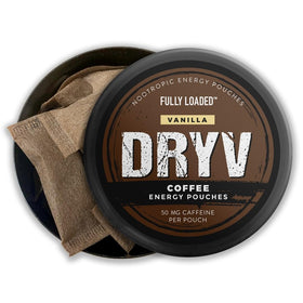 Fully Loaded Bullseye Dryv Energy Pouch placed between cheek and gum for fast flavor and energy.