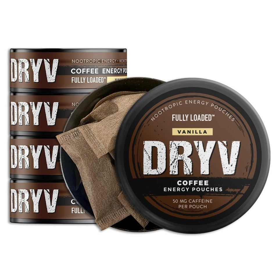 Fully Loaded Bullseye Dryv Energy Pouch Vanilla pack delivers long-lasting clean energy.