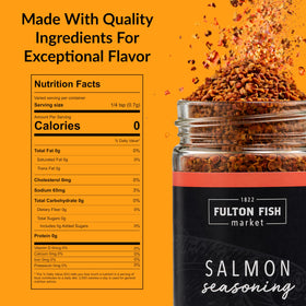 2.5 oz bottle of Fulton Fish Market Salmon Seasoning for weeknight meals