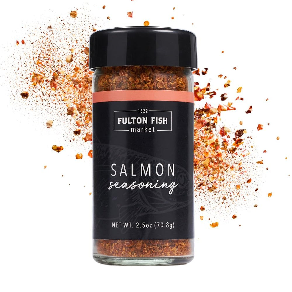 Fulton Fish Market Salmon Seasoning on salmon for a sweet smoky grilled flavor
