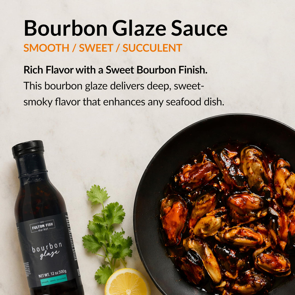 Brushed-on-salmon glaze by Fulton Fish Market delivers glossy finish and moisture.