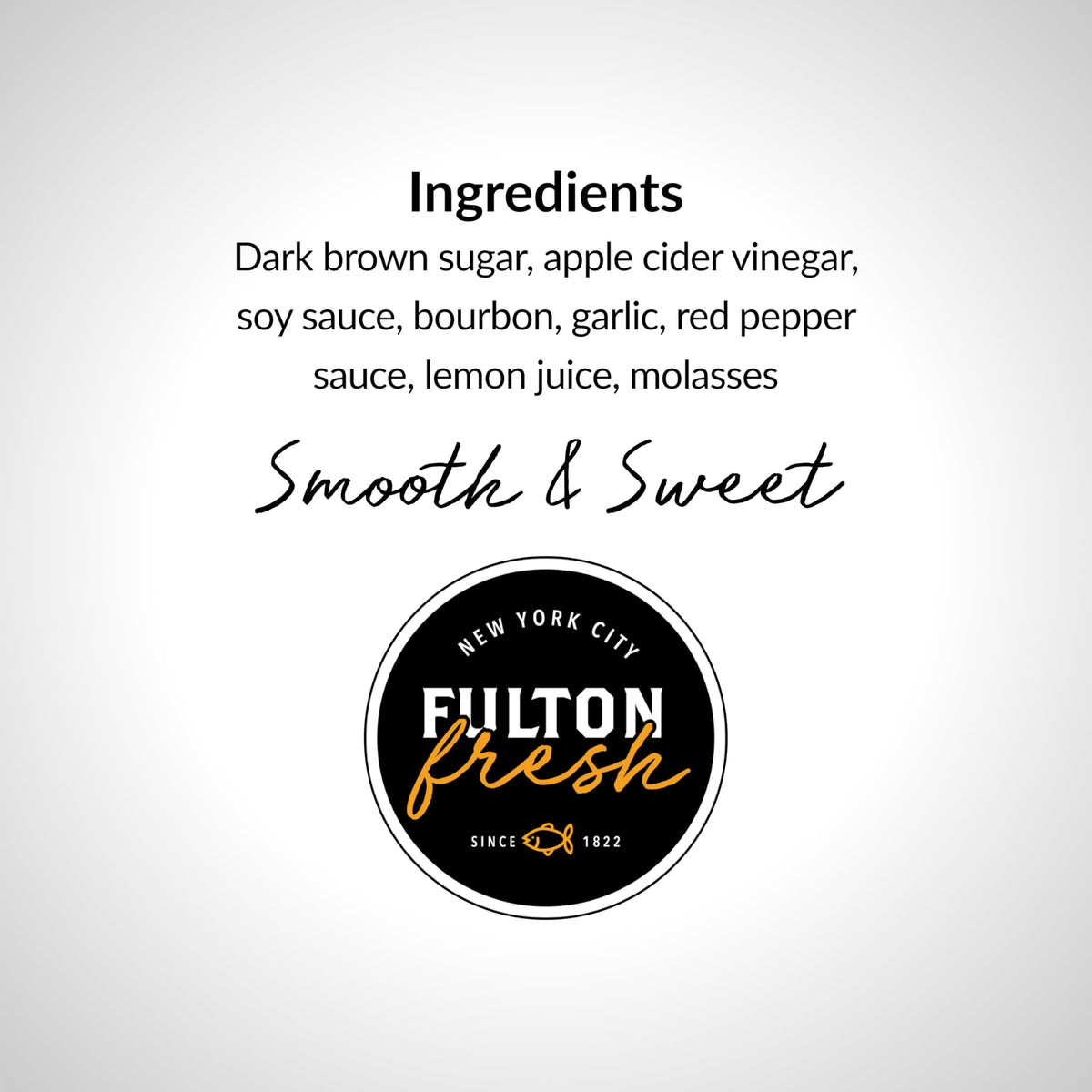 Jar label of Fulton Fish Market glaze helps identify natural ingredients.
