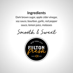 Jar label of Fulton Fish Market glaze helps identify natural ingredients.
