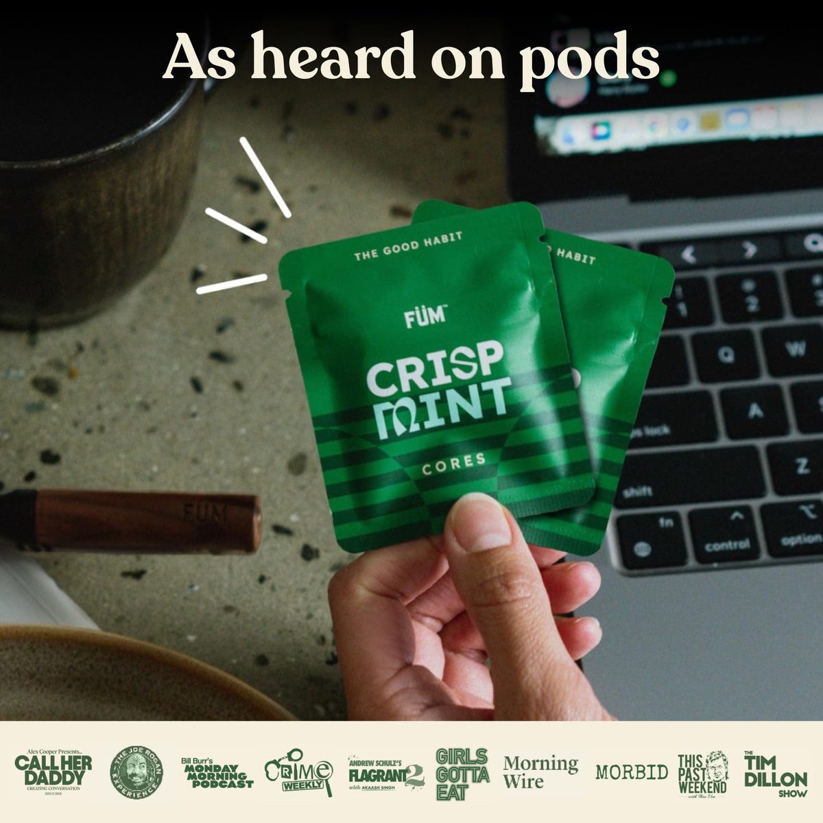 FÜM cinnamon hearts core highlights warm spice flavor.