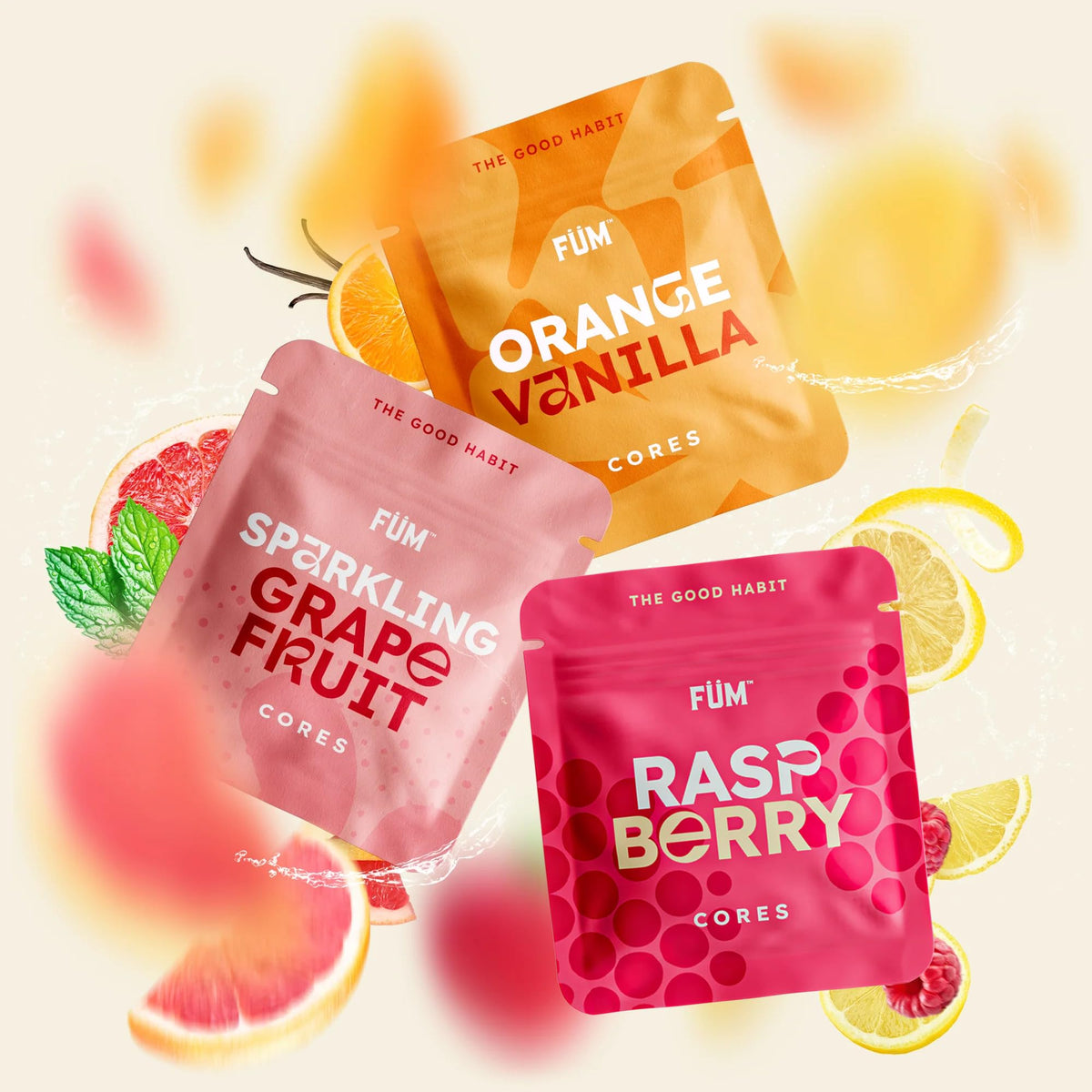 FÜM citrus cores on-the-go image, easy to swap during busy days