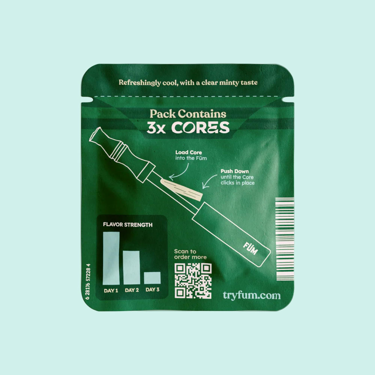 FÜM 3-pack display emphasizes month-long use.