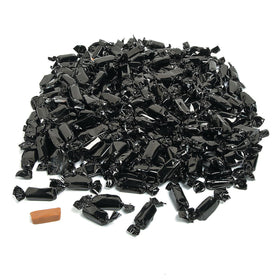 Fun Express black foil-wrapped caramels for elegant candy buffets.