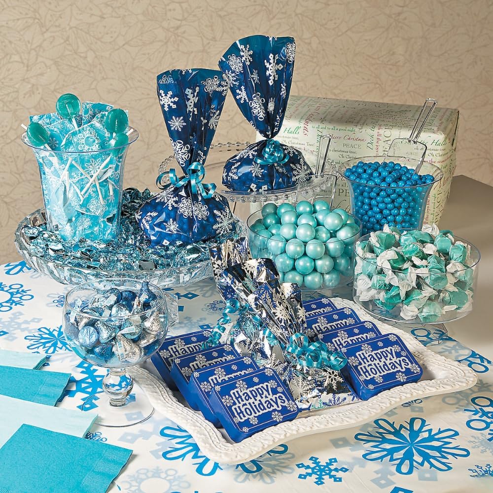 Fun Express blue and white striped candy canes for elegant wedding displays