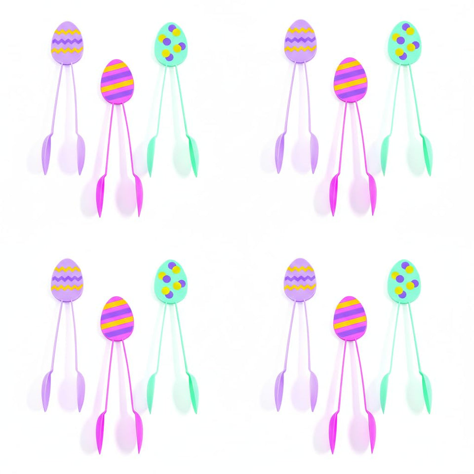 Fun Express Easter Dying Tongs with egg-shaped tips for mess-free egg coloring.
