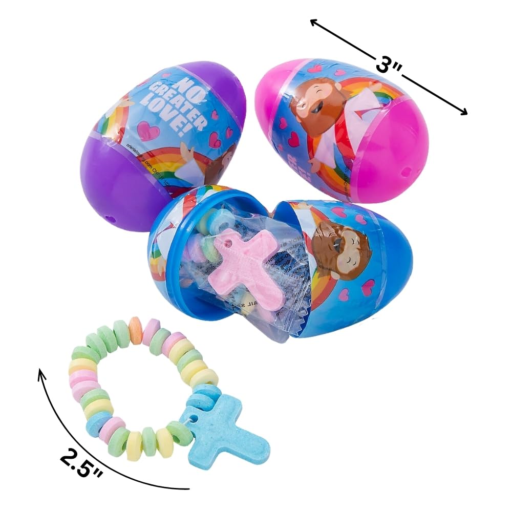Fun Express Easter eggs feature Jesus imagery and No Greater Love message