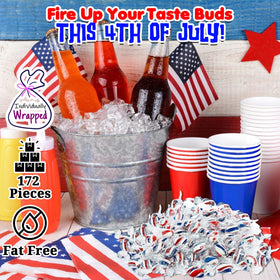 Fun Express patriotic peppermint candies wrapped close-up for easy sharing at events.