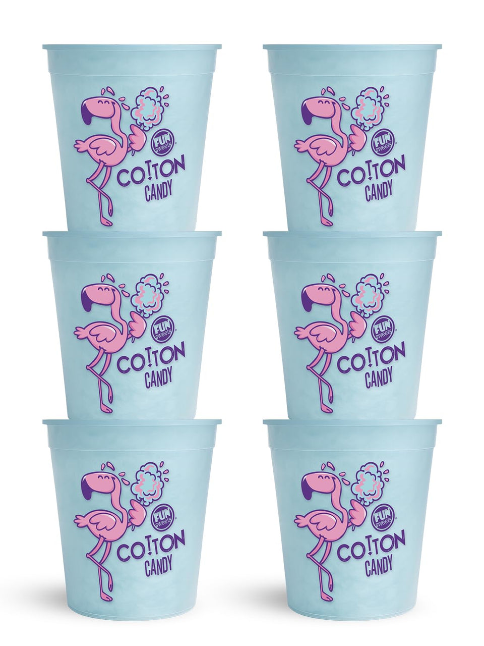 Fun Sweets blue cotton candy tubs in vivid color for party buffets