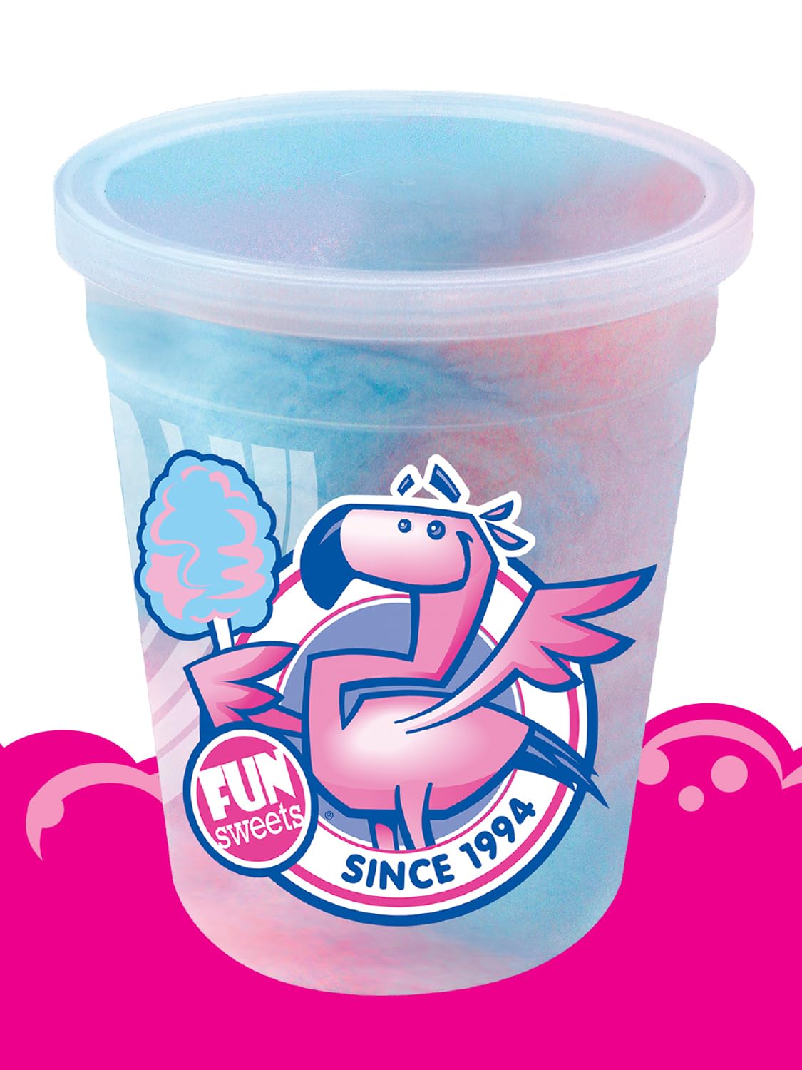 Fun Sweets cotton candy on-the-go snack for lunchboxes and trips.