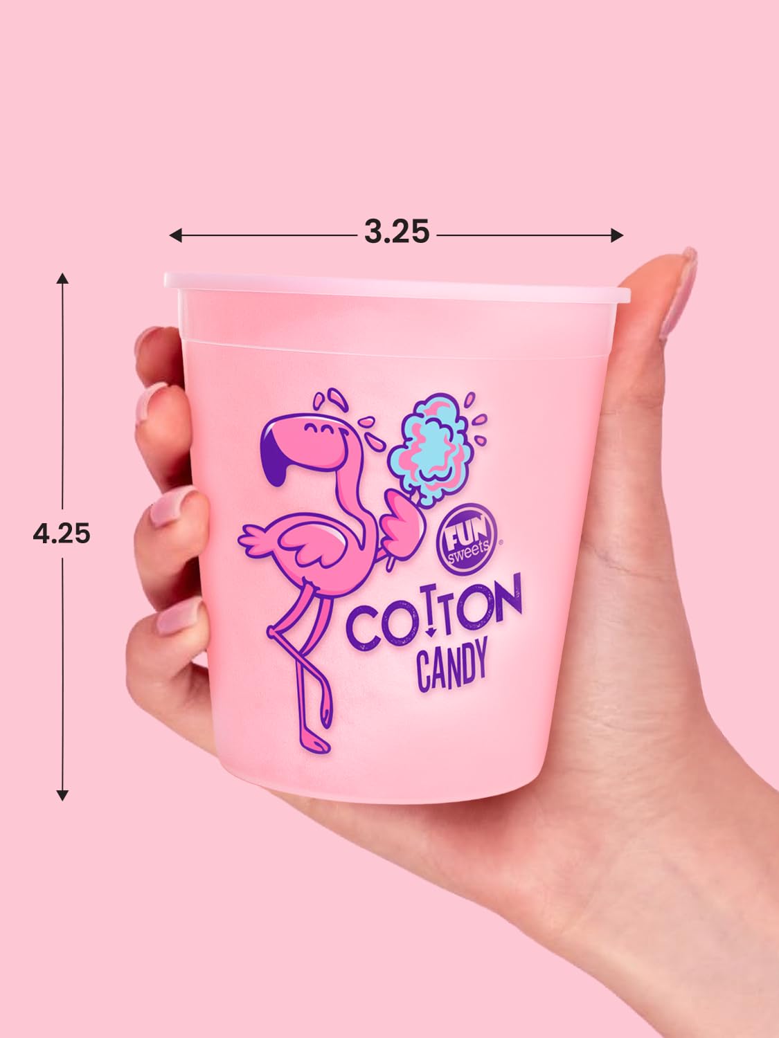 Fun Sweets Cotton Candy pink floss texture up close, kid-friendly treat.