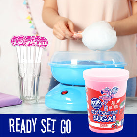 Fun Sweets blue raspberry sugar close-up, great for kid-friendly confections.
