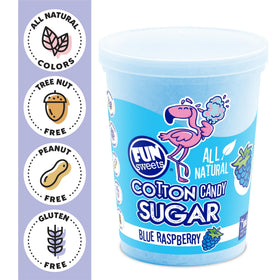 Fun Sweets cherry flavor sugar close-up, ideal for classic carnival treats.